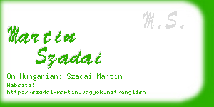 martin szadai business card